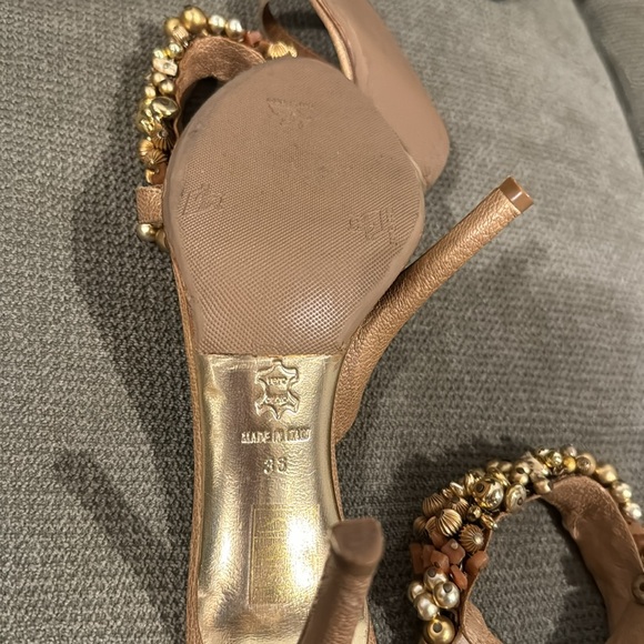 Auth Gianfranco Ferre Scarpa Donna Strappy Heels Rose Gold Embellished Anklets - Picture 11 of 14